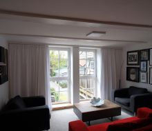 Wohnzimmer in der Fewo Beim Bildhauer Karl F.&nbsp;Trendelburg-Sielen