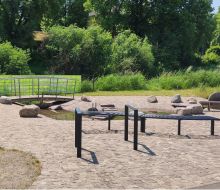 Rastplatz am Flussbegegnungspunkt in der Diemelaue Warburg,