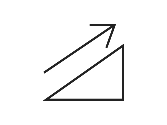 Symbol Gesamtsteigung bergauf