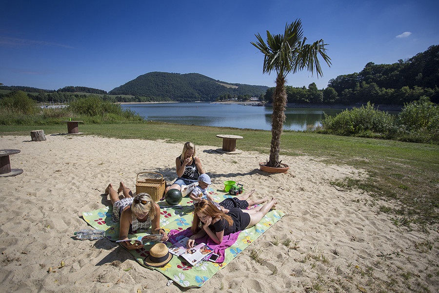 Familie im Bergwerk Grube Christiane